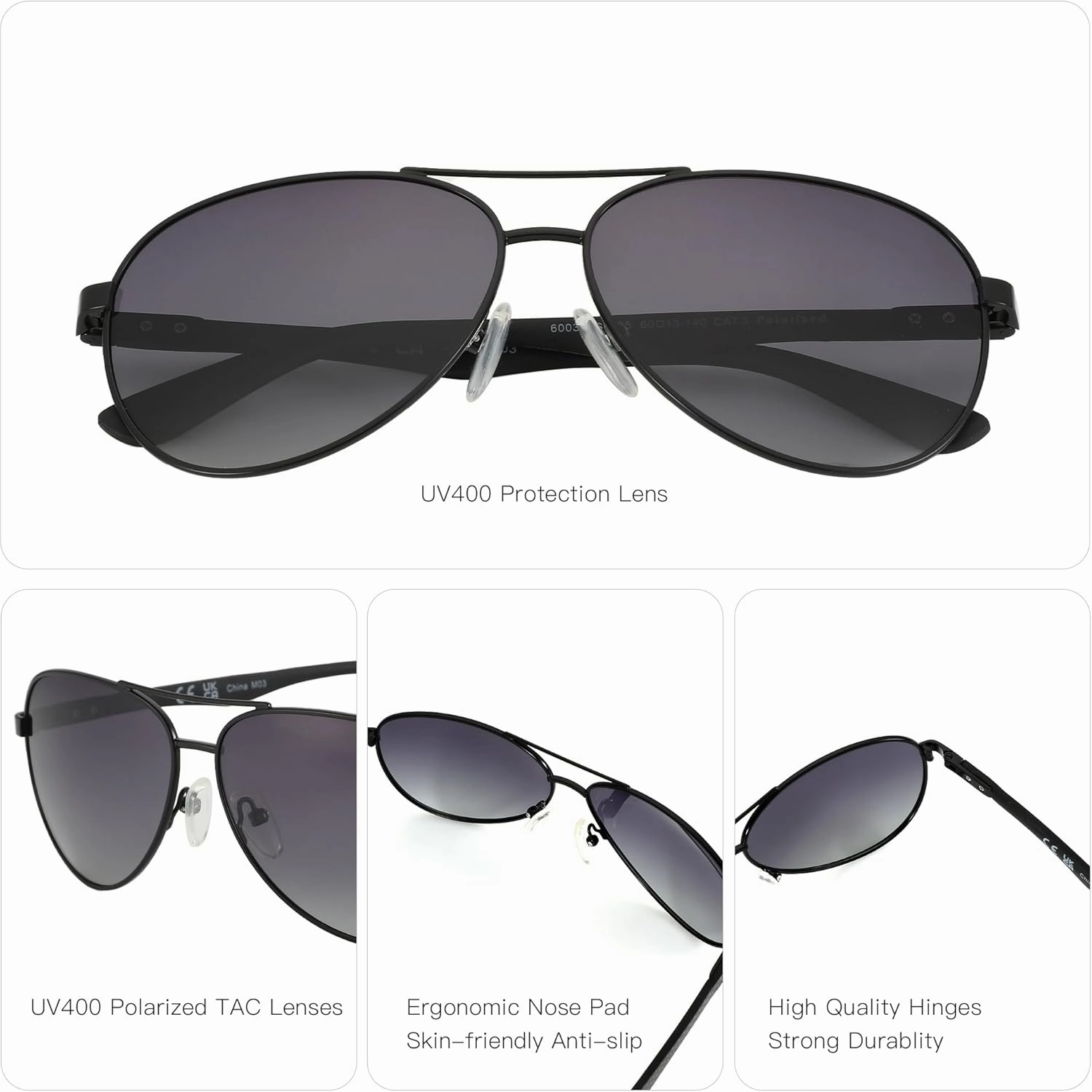 ZENOTTIC Polarized Aviator Sunglasses for Men Carbon Fiber Temple Pilot Sun Glasses with Mirrored Lens UV Protection