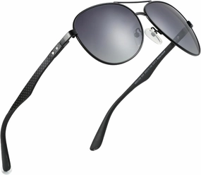 ZENOTTIC Polarized Aviator Sunglasses for Men Carbon Fiber Temple Pilot Sun Glasses with Mirrored Lens UV Protection