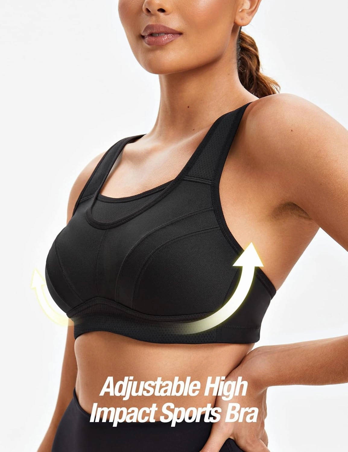 ZeroBound Women's Sports Bra High Impact Large Bust Full Coverage Workout Bras Adjustable Wirefree NO Padded Bra