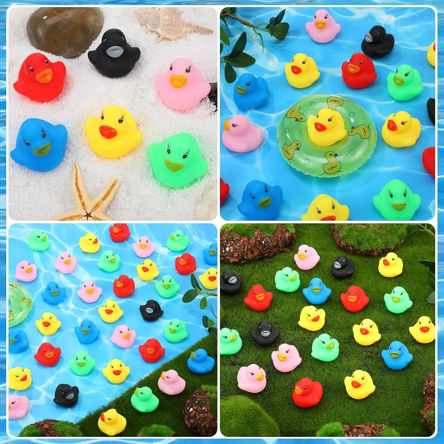 Zhanmai 300 Pcs Mini Rubber Ducks Bulk Colorful Duckies Set Tiny Shower Rubber Bath Toy Float Squeak Bathtub Pool Toy for Party Supplies Shower Birthday Holiday(Colorful)