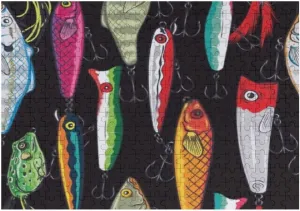 ZHIMI Jigsaw Puzzle for Teens Adults Pop Colorful Fishing Lures Pattern Puzzle Large Challenge Educational Puzzles Game Toys Gift Boredom Buster Artwork Home Wall Decor