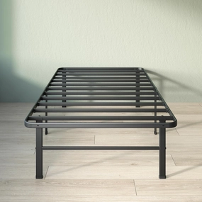 ZINUS Rumi 14in Twin Metal Bed Frame, Quick Assembly SmartBase® Mattress Foundation, Heavy Duty Sturdy Steel with No Box Spring Needed, Eco-Friendly Packaging, Black