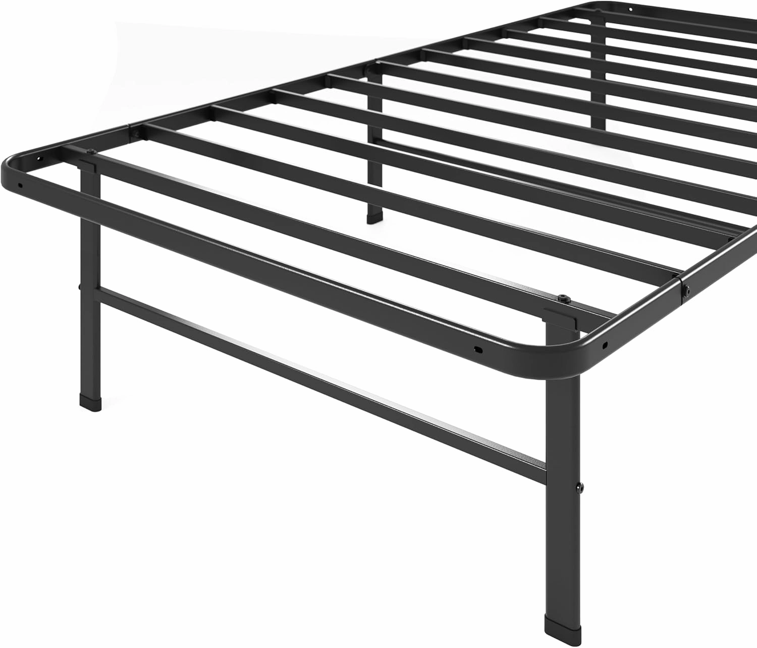 ZINUS Rumi 14in Twin Metal Bed Frame, Quick Assembly SmartBase® Mattress Foundation, Heavy Duty Sturdy Steel with No Box Spring Needed, Eco-Friendly Packaging, Black