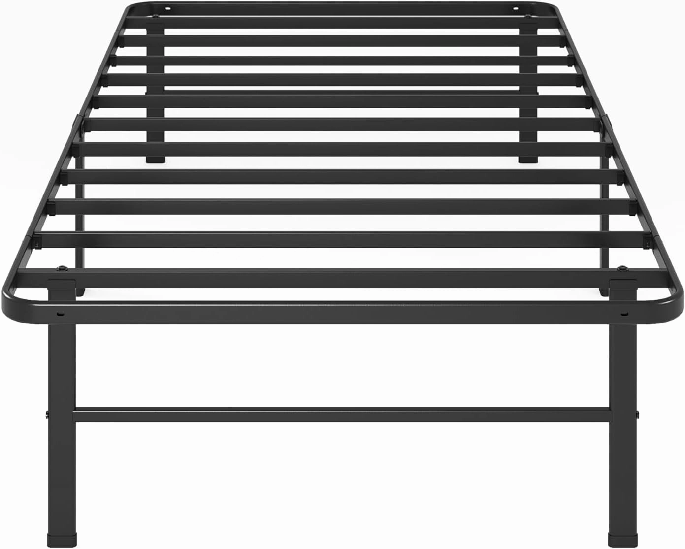 ZINUS Rumi 14in Twin Metal Bed Frame, Quick Assembly SmartBase® Mattress Foundation, Heavy Duty Sturdy Steel with No Box Spring Needed, Eco-Friendly Packaging, Black