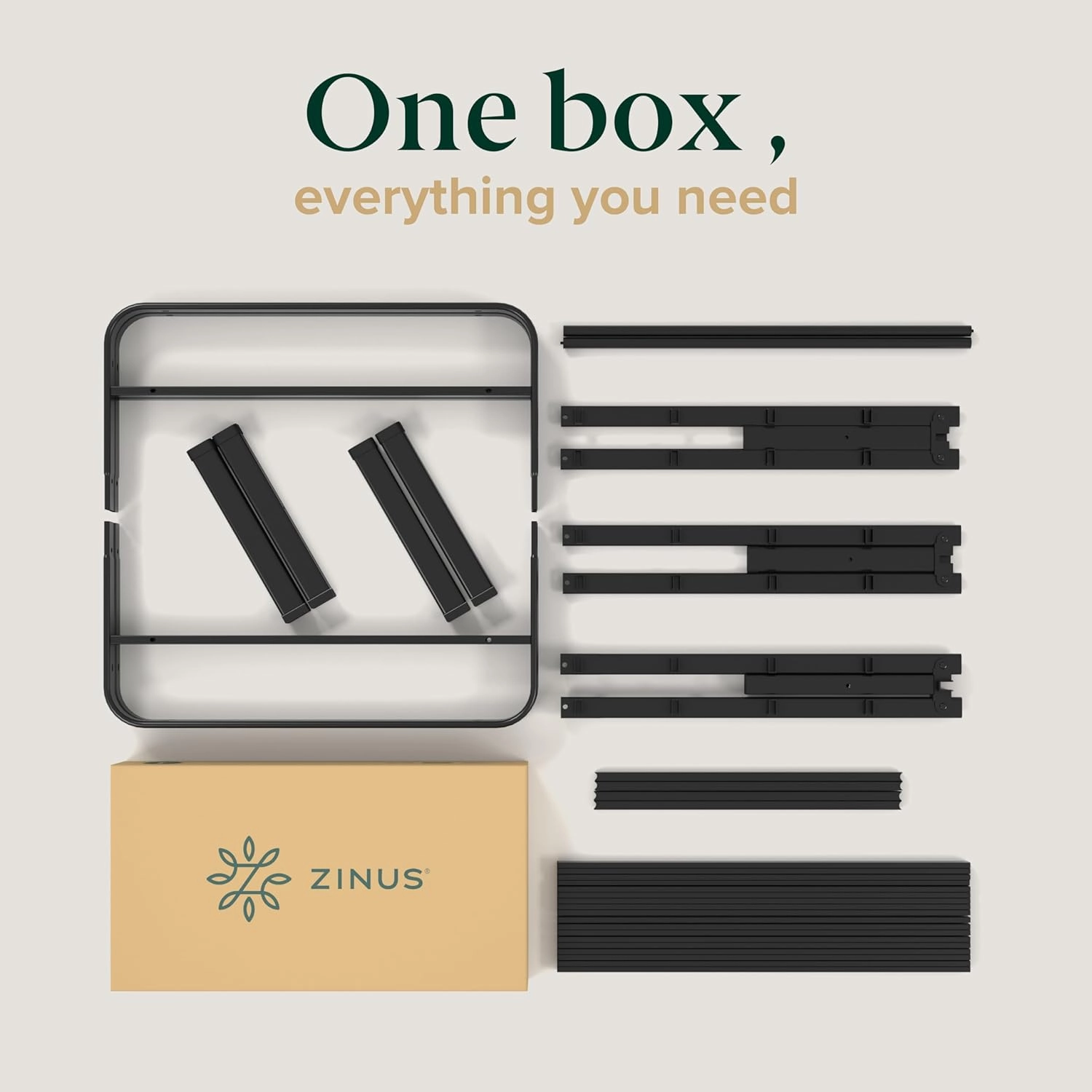 ZINUS Rumi 14in Twin Metal Bed Frame, Quick Assembly SmartBase® Mattress Foundation, Heavy Duty Sturdy Steel with No Box Spring Needed, Eco-Friendly Packaging, Black