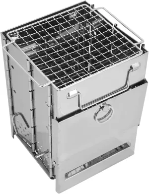 ZJchao Wood Stove, Stainless Steel with Foldable Design Stove Wood Burning for Outdoor Camping
