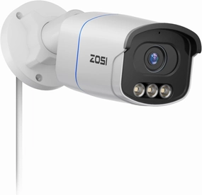 ZOSI 4K Add on PoE Security Camera with True Color Night Vision,C186 Aurora Lux,8MP Outdoor Indoor,Person/Vehicle Detection,Two-Way Audio & Spotlight Siren,Only Compatible 4K PoE NVR